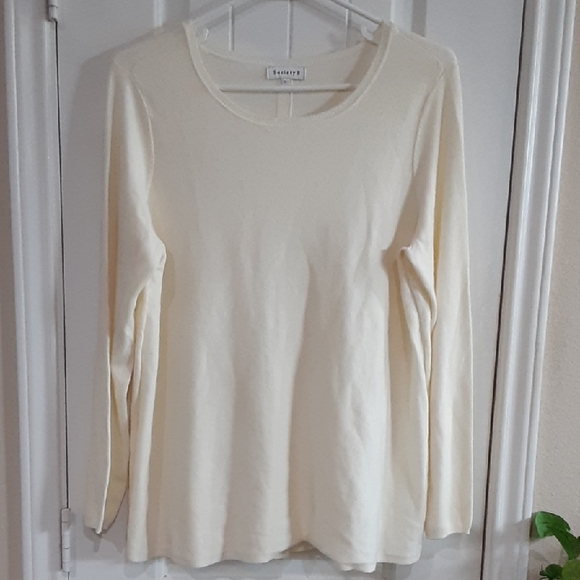 Society 8 Cream Crew Neck Sweater - Picture 1 of 5
